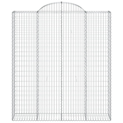 buede gabionkurve 2 stk. 200x50x220/240 cm galvaniseret jern