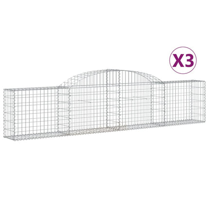 buede gabionkurve 3 stk. 300x30x60/80 cm galvaniseret jern