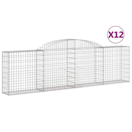 buede gabionkurve 12 stk. 300x30x80/100 cm galvaniseret jern