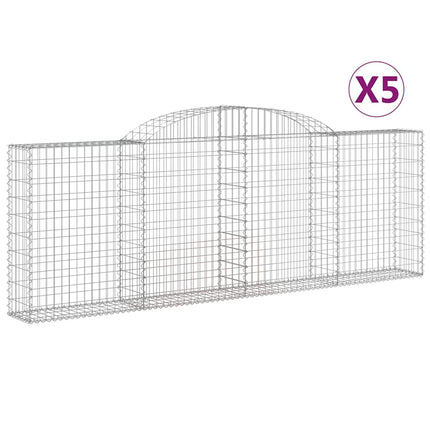 buede gabionkurve 5 stk. 300x30x100/120 cm galvaniseret jern