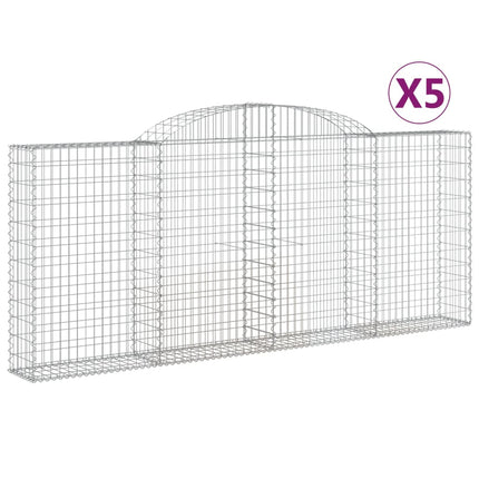 buede gabionkurve 5 stk. 300x30x120/140 cm galvaniseret jern