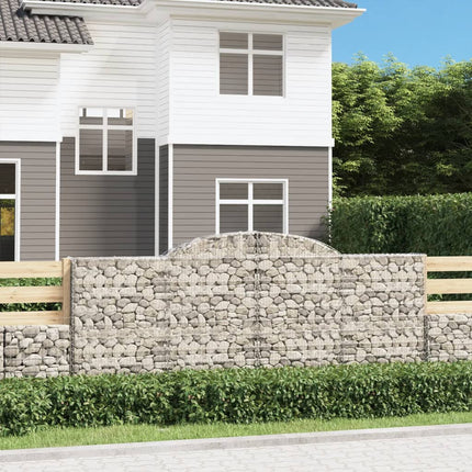 buede gabionkurve 30 stk. 300x30x120/140 cm galvaniseret jern