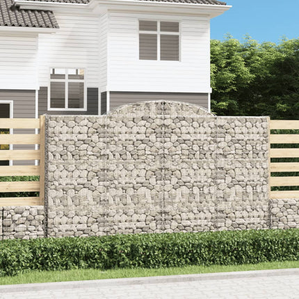 buede gabionkurve 2 stk. 300x30x180/200 cm galvaniseret jern