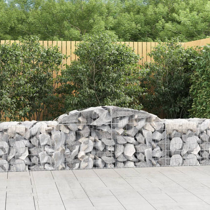 buede gabionkurve 2 stk. 300x50x60/80 cm galvaniseret jern