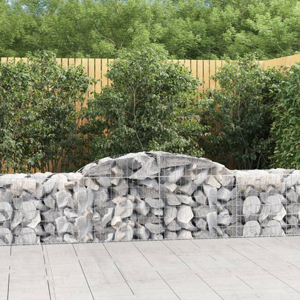 buede gabionkurve 8 stk. 300x50x60/80 cm galvaniseret jern