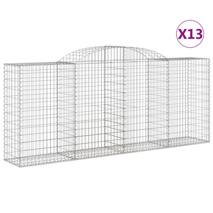 buede gabionkurve 13 stk. 300x50x120/140 cm galvaniseret jern