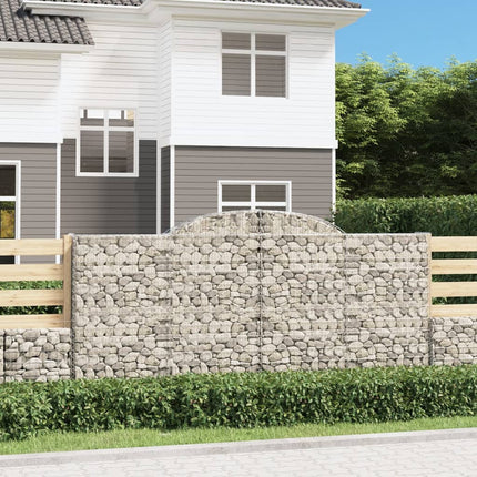 buede gabionkurve 7 stk. 300x50x140/160 cm galvaniseret jern