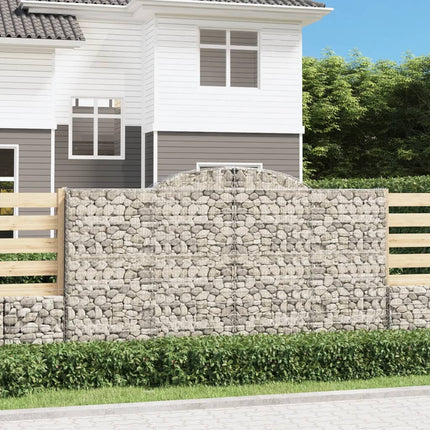buede gabionkurve 3 stk. 300x50x160/180 cm galvaniseret jern