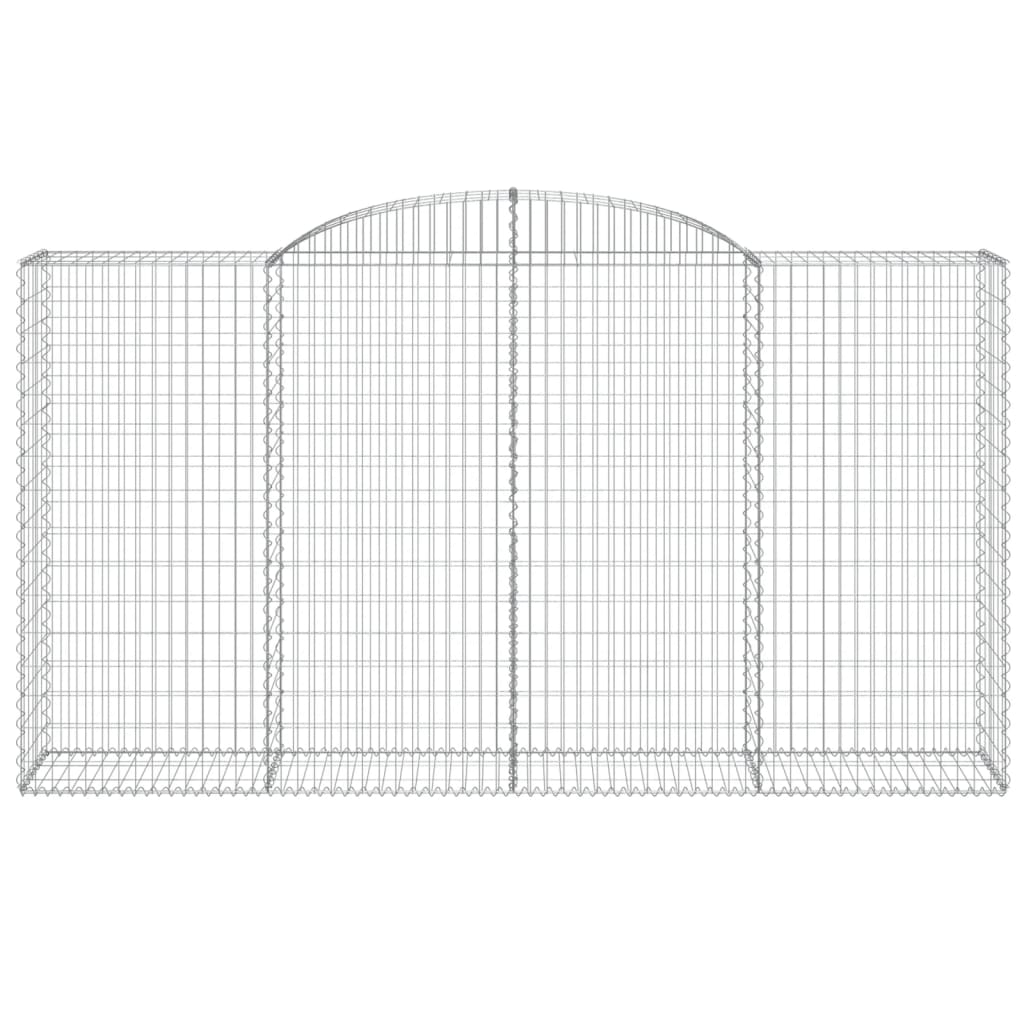 buede gabionkurve 4 stk. 300x50x160/180 cm galvaniseret jern