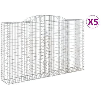 buede gabionkurve 5 stk. 300x50x180/200 cm galvaniseret jern