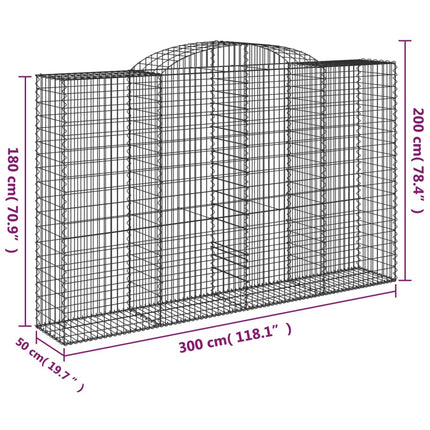 buede gabionkurve 11 stk. 300x50x180/200 cm galvaniseret jern
