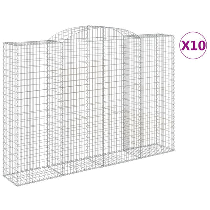 buede gabionkurve 10 stk. 300x50x200/220 cm galvaniseret jern