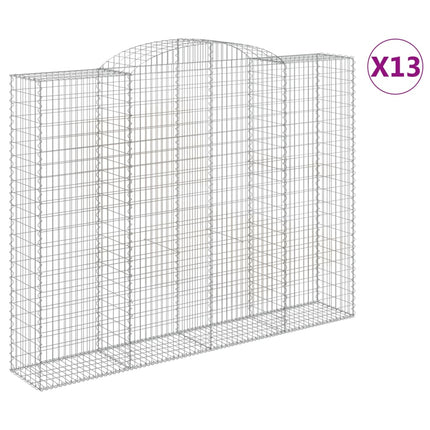 buede gabionkurve 13 stk. 300x50x220/240 cm galvaniseret jern