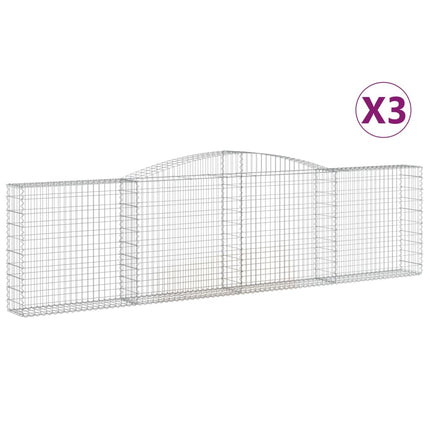 buede gabionkurve 3 stk. 400x30x100/120 cm galvaniseret jern