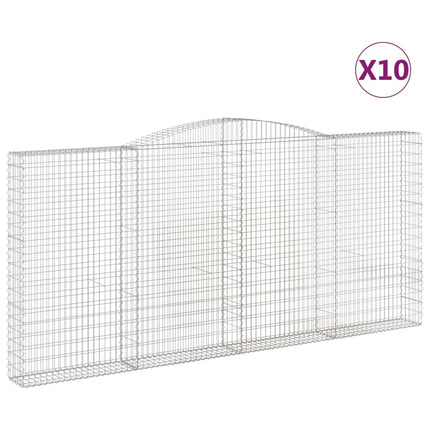 buede gabionkurve 10 stk. 400x30x180/200 cm galvaniseret jern