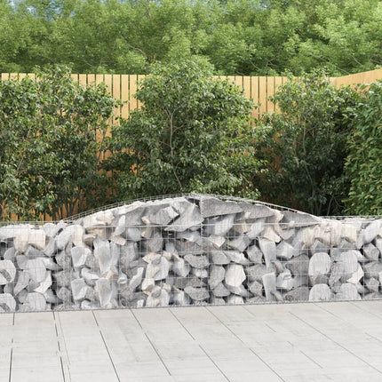buede gabionkurve 7 stk. 400x50x60/80 cm galvaniseret jern