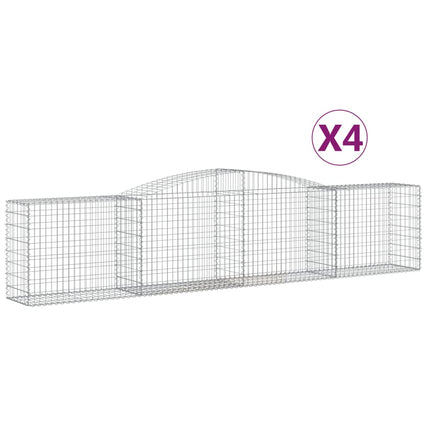 buede gabionkurve 4 stk. 400x50x80/100 cm galvaniseret jern