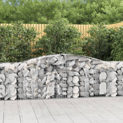 buede gabionkurve 4 stk. 400x50x80/100 cm galvaniseret jern