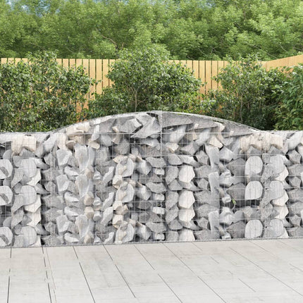 buede gabionkurve 5 stk. 400x50x100/120 cm galvaniseret jern