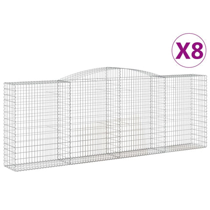 buede gabionkurve 8 stk. 400x50x140/160 cm galvaniseret jern
