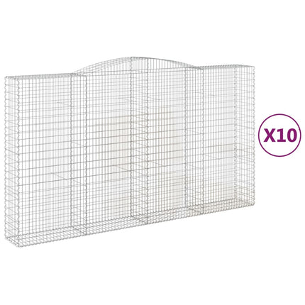 buede gabionkurve 10 stk. 400x50x220/240 cm galvaniseret jern