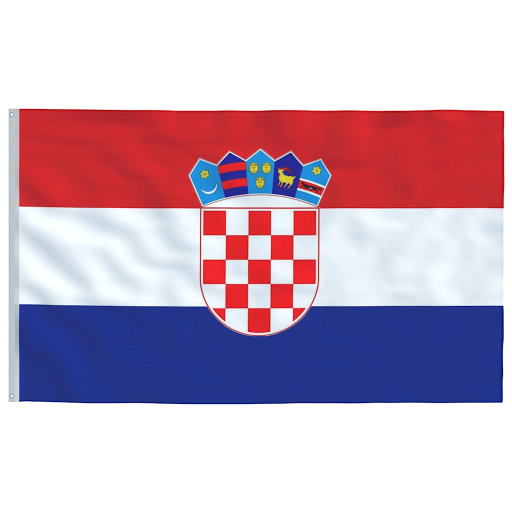 Kroatien flag og flagstang 6,08 m aluminium