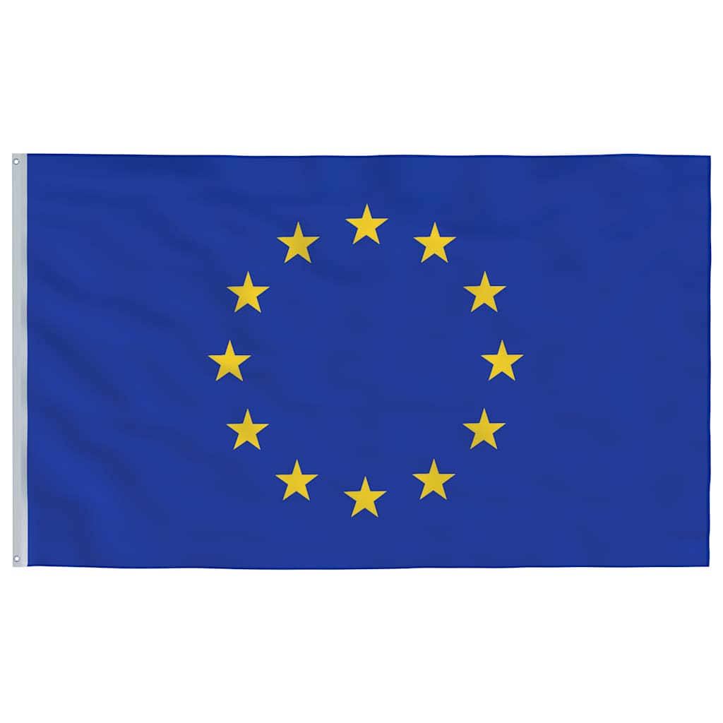 Europaflag og flagstang 6,08 m aluminium
