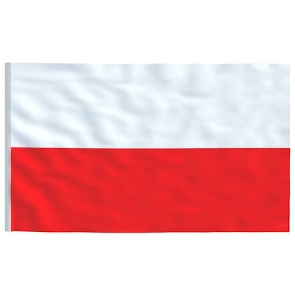 Polen flag og flagstang 5,5 m aluminium