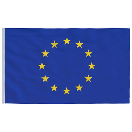 Europaflag og flagstang 5,5 m aluminium