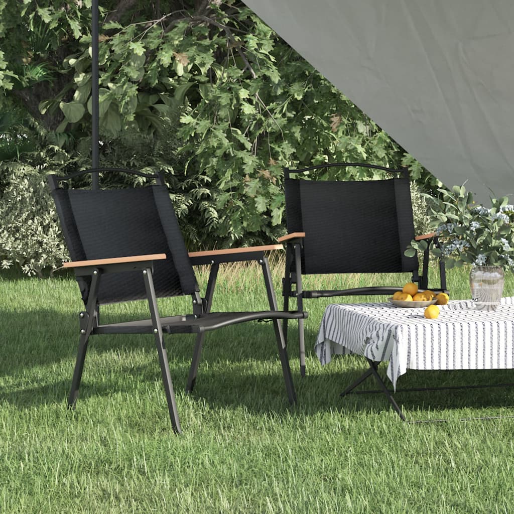 campingstole 2 stk. 54x55x78 cm oxfordstof sort