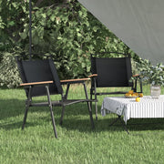 campingstole 2 stk. 54x55x78 cm oxfordstof sort