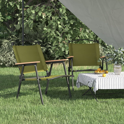 campingstole 2 stk. 54x55x78 cm oxfordstof Grøn