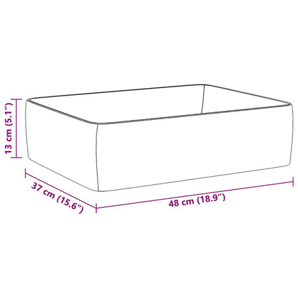 håndvask 48x37x13 cm keramik rektangel hvid