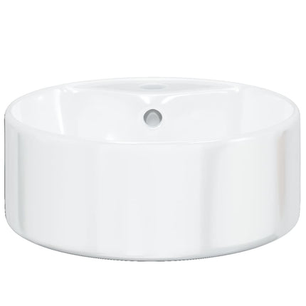 håndvask 40x14,5 cm keramik rund hvid