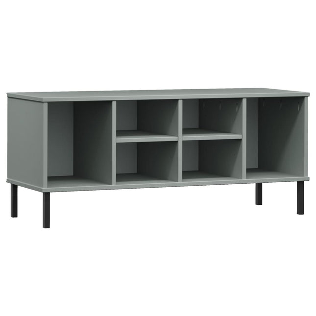 skoreol med metalben OSLO 106x35x45 cm massivt træ grå