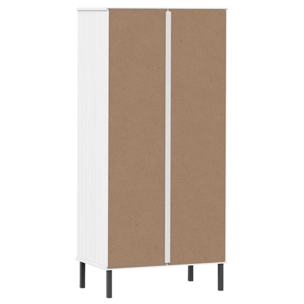 bogreol med 2 skuffer OSLO 60x35x128,5 cm massivt træ hvid