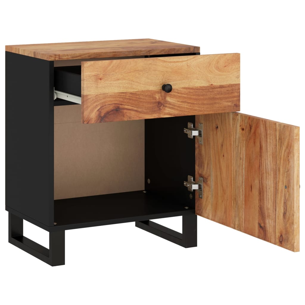 sengebord 50x33x60 cm massivt akacietræ og konstrueret træ