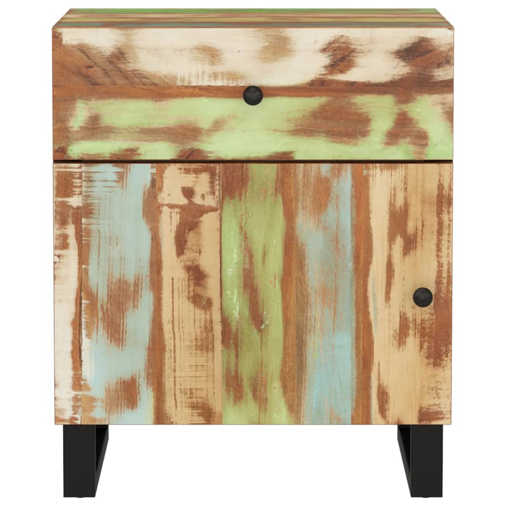 sengebord 50x33x60 cm massivt genbrugstræ og konstrueret træ