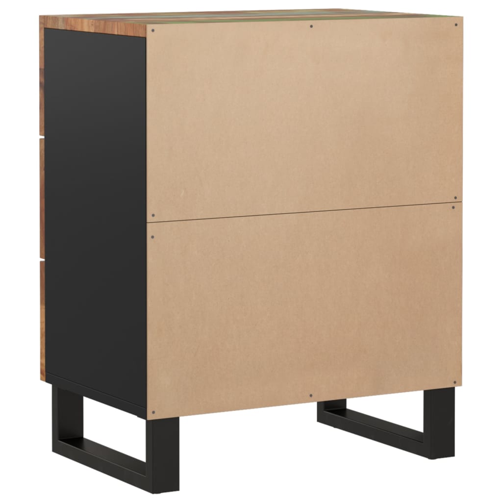 sengebord 50x33x62 cm massivt genbrugstræ og konstrueret træ