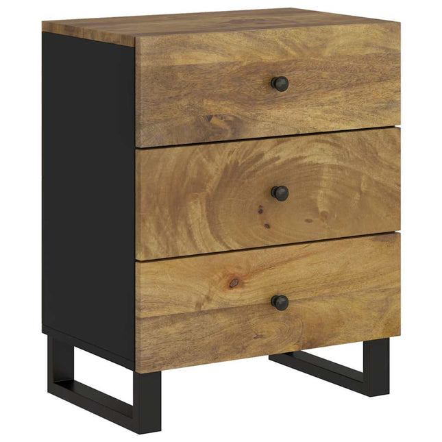 sengebord 50x33x62 cm massivt mangotræ og konstrueret træ