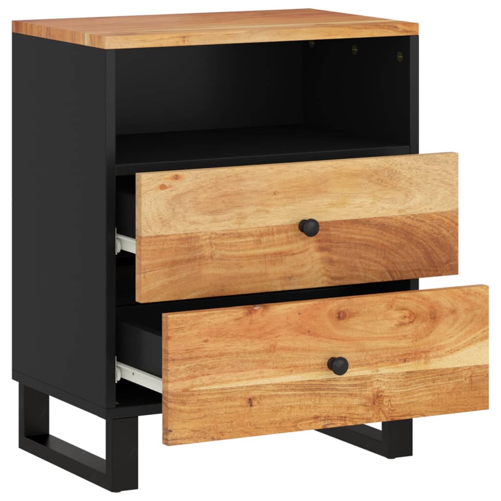 sengebord 50x33x62 cm massivt akacietræ og konstrueret træ