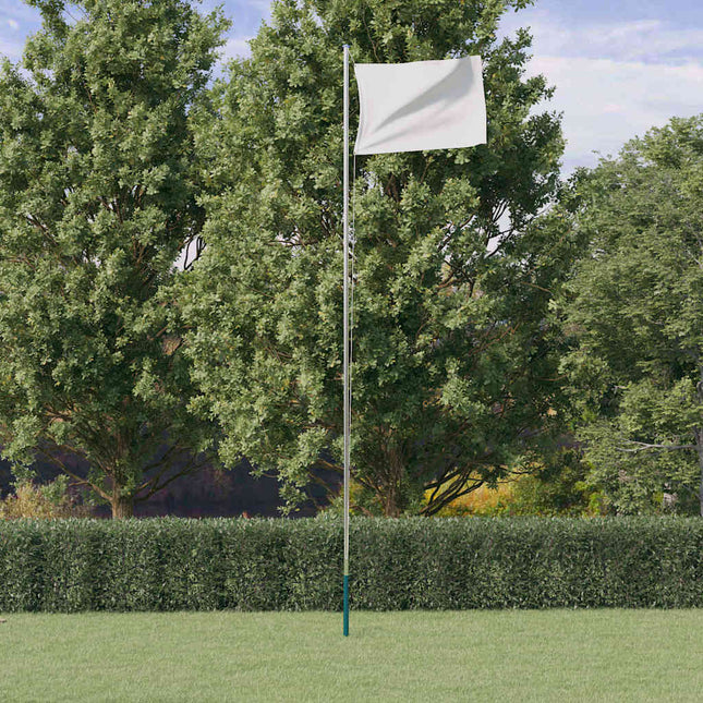 sektionsinddelt flagstang 6,08 m aluminium sølvfarvet
