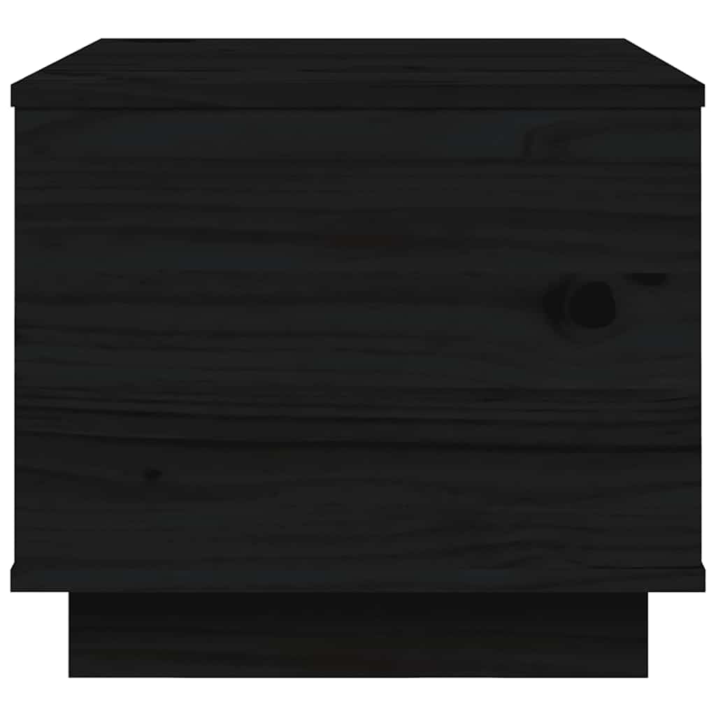 sofabord 40x50x35 cm massivt fyrretræ sort