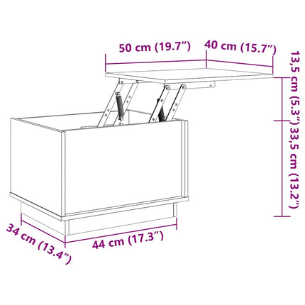 sofabord 40x50x35 cm massivt fyrretræ sort