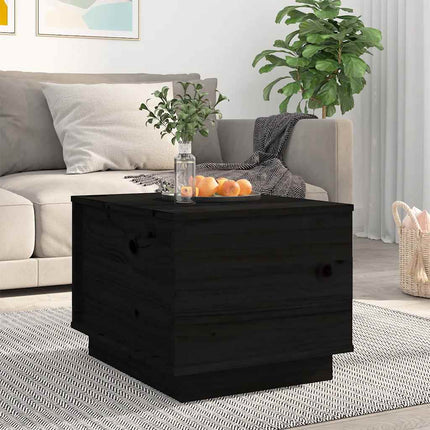 sofabord 40x50x35 cm massivt fyrretræ sort