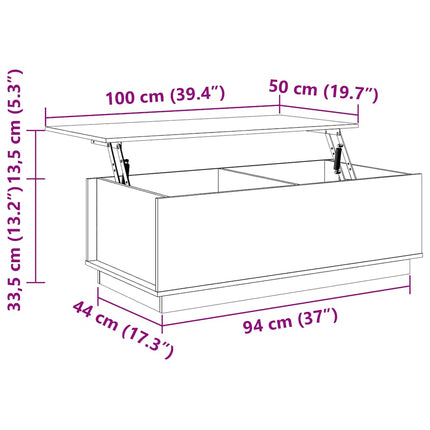 sofabord 100x50x35 cm massivt fyrretræ