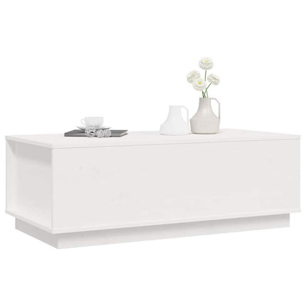 sofabord 100x50x35 cm massivt fyrretræ hvid