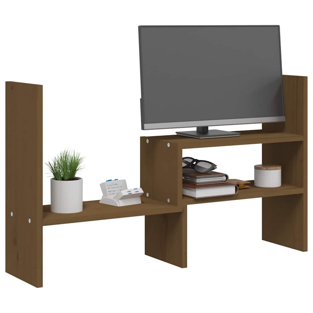 skærmholder (39-72)x17x43 cm massivt fyrretræ gyldenbrun