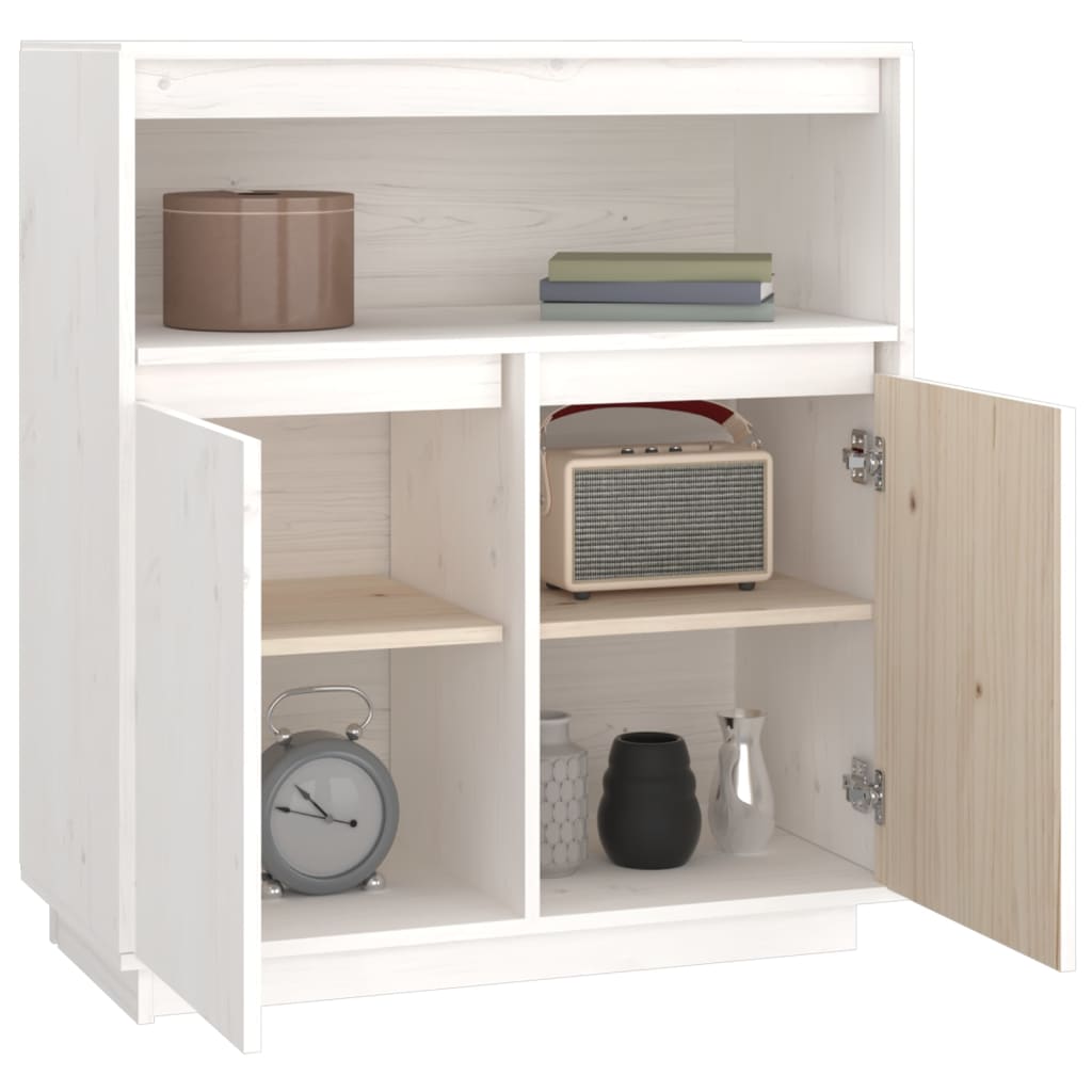 skænk 70x34x80 cm massivt fyrretræ hvid