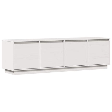 tv-bord 156x37x45 cm massivt fyrretræ hvid